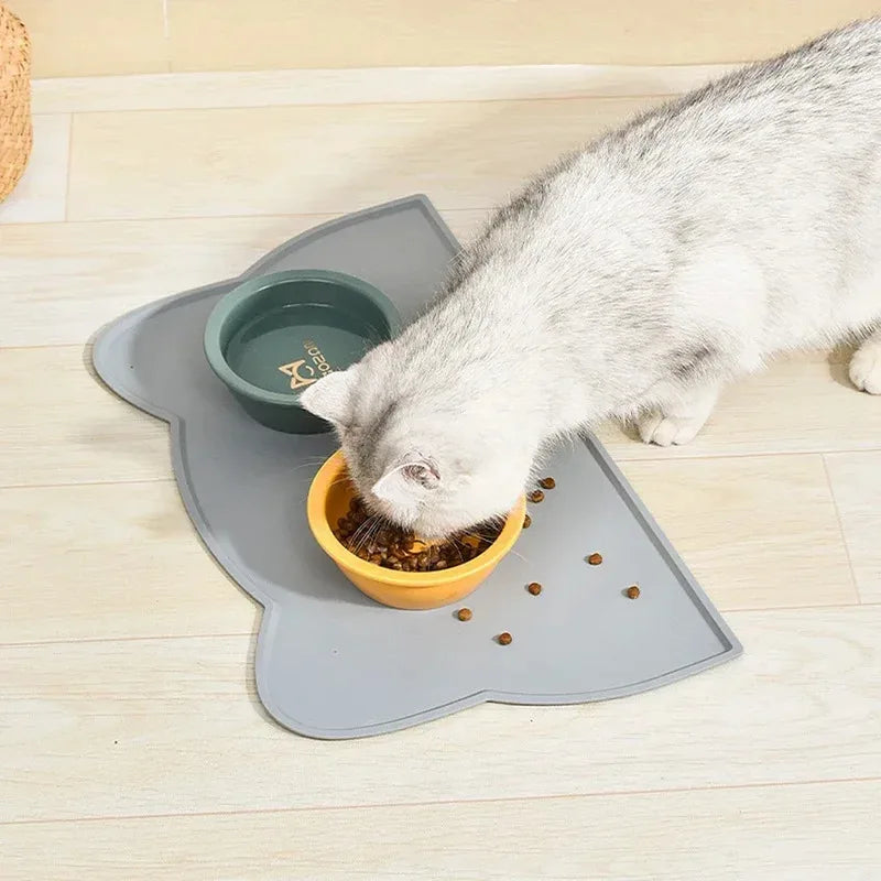 Silicone Pet Feeding Mat – Non-Stick Waterproof Food/Water Tray Pad for Dogs & Cats, Puppy Bowl Cushion, Anti-Spill Pet Placemat