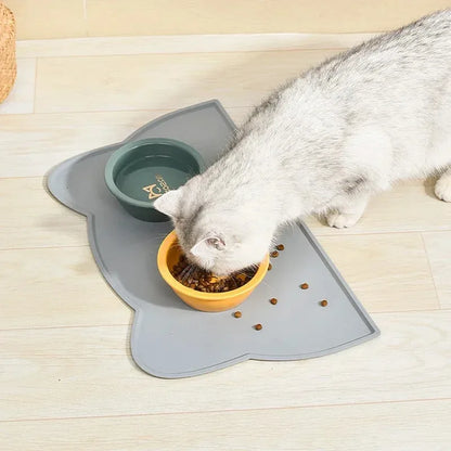 Silicone Pet Feeding Mat – Non-Stick Waterproof Food/Water Tray Pad for Dogs & Cats, Puppy Bowl Cushion, Anti-Spill Pet Placemat