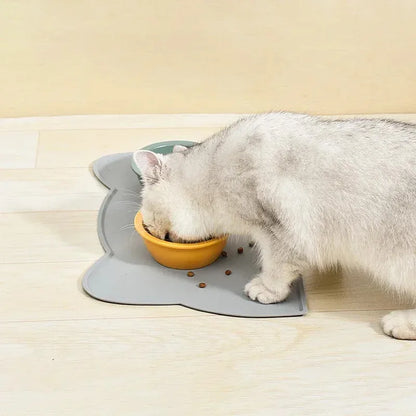 Silicone Pet Feeding Mat – Non-Stick Waterproof Food/Water Tray Pad for Dogs & Cats, Puppy Bowl Cushion, Anti-Spill Pet Placemat