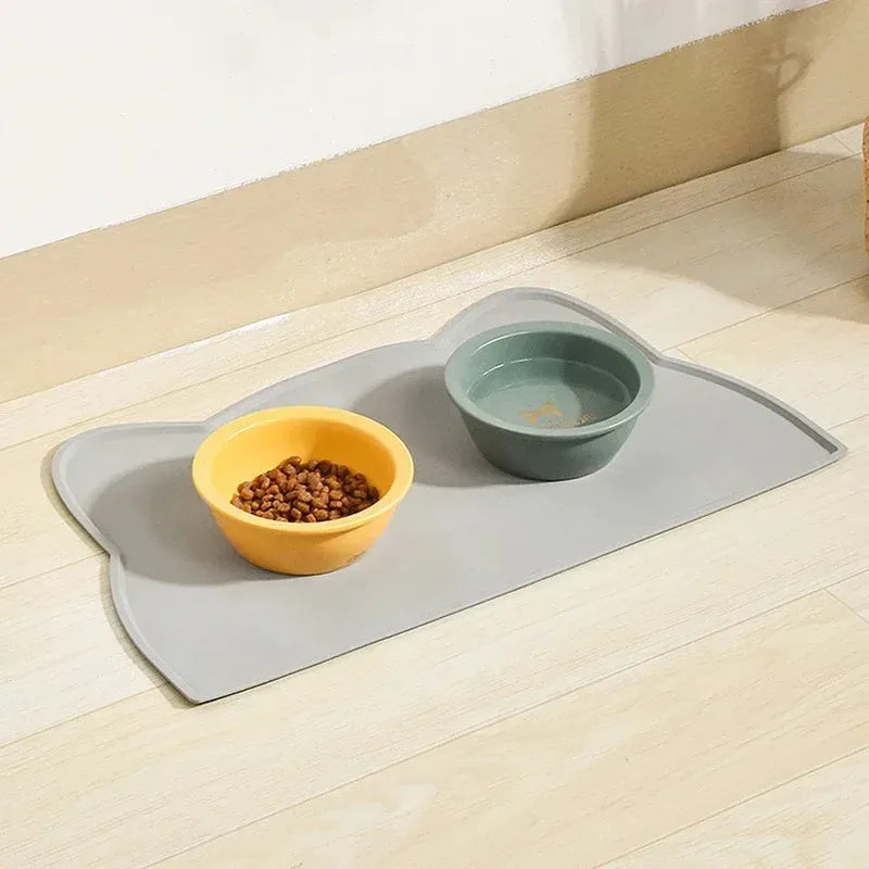 Silicone Pet Feeding Mat – Non-Stick Waterproof Food/Water Tray Pad for Dogs & Cats, Puppy Bowl Cushion, Anti-Spill Pet Placemat