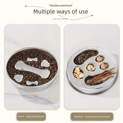 Beanpaw stainless steel slow feeder bowl for dogs and cats