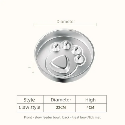 Beanpaw stainless steel slow feeder bowl for dogs and cats