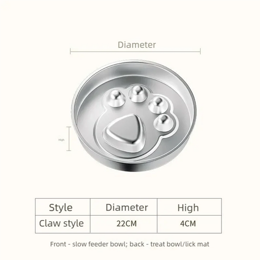 Beanpaw stainless steel slow feeder bowl for dogs and cats
