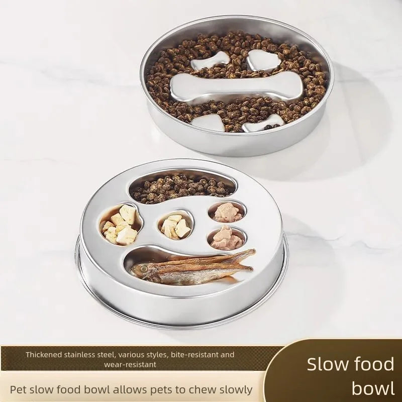 Beanpaw stainless steel slow feeder bowl for dogs and cats