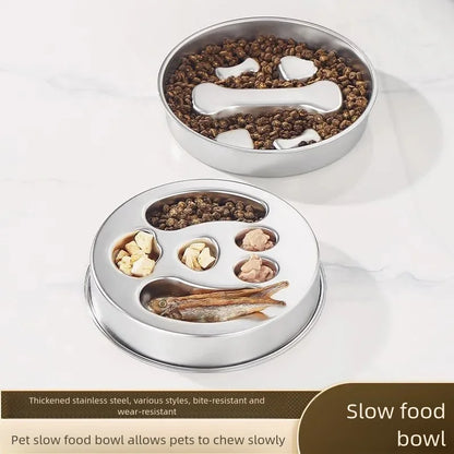 Beanpaw stainless steel slow feeder bowl for dogs and cats