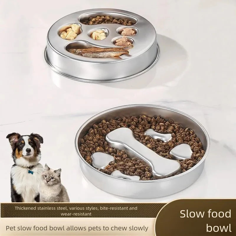 Beanpaw stainless steel slow feeder bowl for dogs and cats
