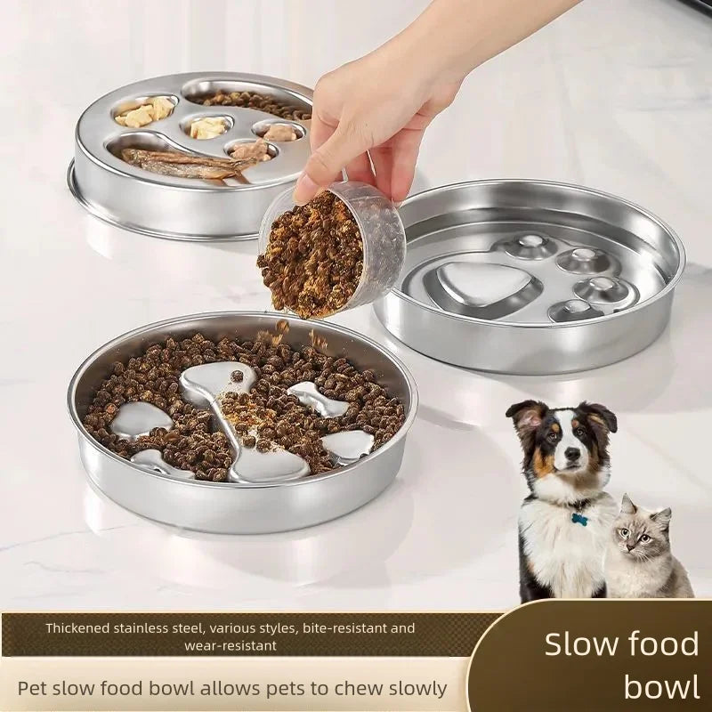 Beanpaw stainless steel slow feeder bowl for dogs and cats