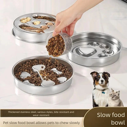 Beanpaw stainless steel slow feeder bowl for dogs and cats