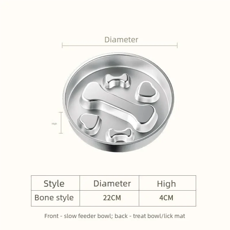 Beanpaw stainless steel slow feeder bowl for dogs and cats