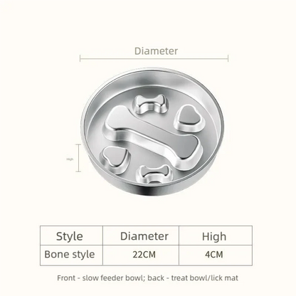 Beanpaw stainless steel slow feeder bowl for dogs and cats