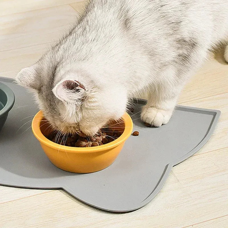 Silicone Pet Feeding Mat – Non-Stick Waterproof Food/Water Tray Pad for Dogs & Cats, Puppy Bowl Cushion, Anti-Spill Pet Placemat
