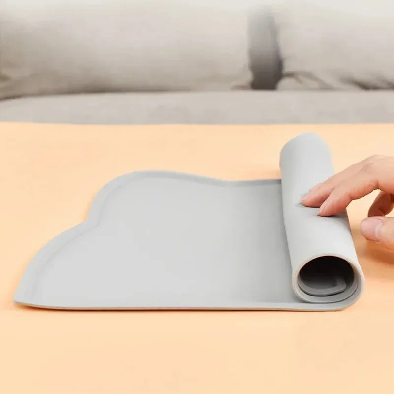 Silicone Pet Feeding Mat – Non-Stick Waterproof Food/Water Tray Pad for Dogs & Cats, Puppy Bowl Cushion, Anti-Spill Pet Placemat